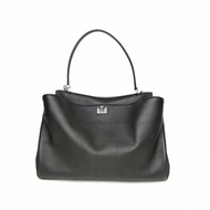 BALENCIAGA Rodeo中號黑色牛皮銀扣肩背包