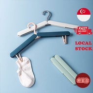 Foldable Travel Hanger with Clips for Clothes Travel Hanger Portable Collapsible Hanger Light