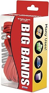 Alliance Rubber 00699 Big Bands for Oversized Jobs, 48 Pack of Large Elastic Bands (7" x 1/8", Red)