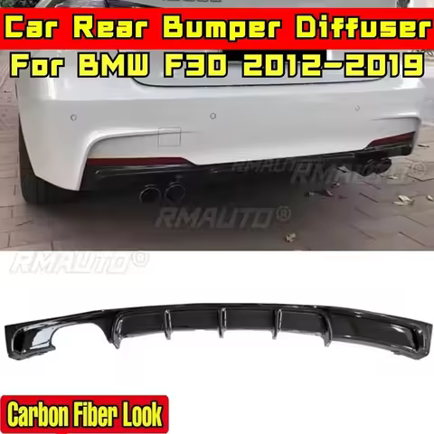 For BMW F30 2012-2019 Car Accessories BMW F30 Car Rear Bumper Lip Carbon Fiber Look MP Style Spoiler