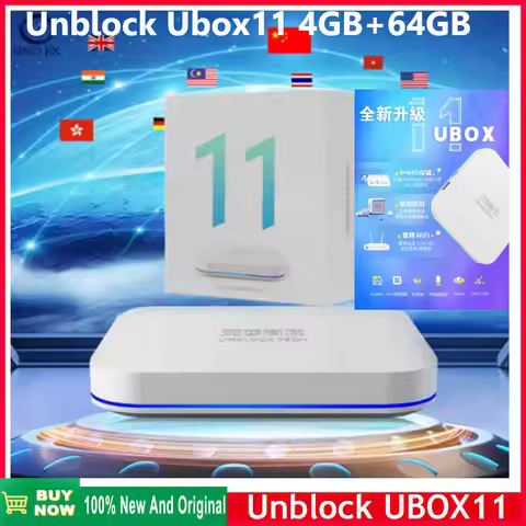 2025 Unblock Tech UBOX 11 Android 12.0 TV Box Best Asia Smart tv box Voice Countrol 4G 64GB WIFI6 Se