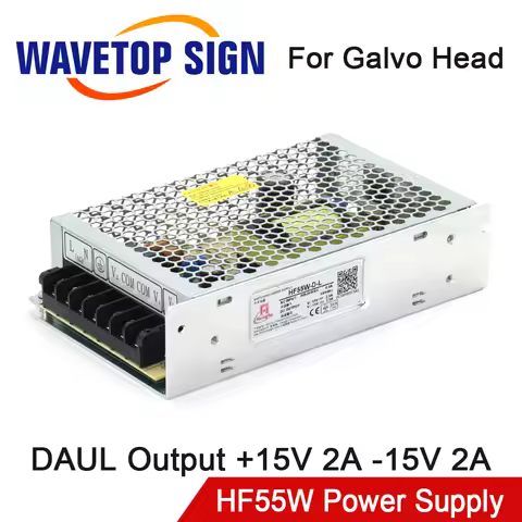 WaveTopSign HF55W-D-L Switch Power Supply ±15V 2A DAUL Output for Laser Galvo Head Set Laser Marking