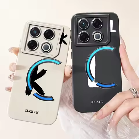 For Infinix GT 20 Pro 5G Case Fashion Initial Letters Shockproof Silicone Soft TPU Matte Cover For I