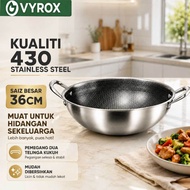 VYROX 430 Stainless steel non-stick wok32cm/34cm/36cm frying pan Suitable for all induction cookers