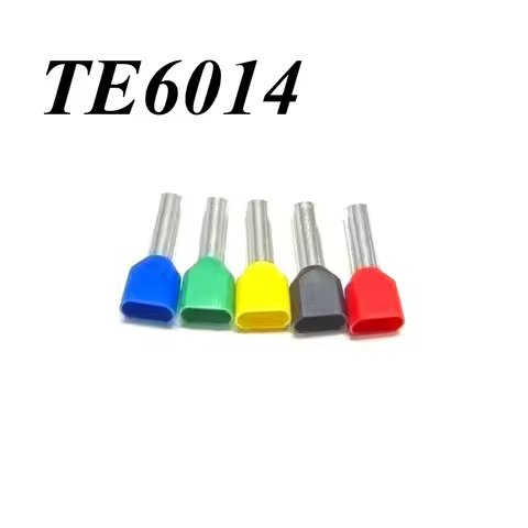 50Pcs Wire Ferrule End Double-Wire Tube-Type Insulated Crimp Terminal WireConnectors TE6014