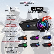 GEARELEC C2 Max Motorcycle Helmet Headset 2 Rider 300M Intercom Music Sharing While In Intercom