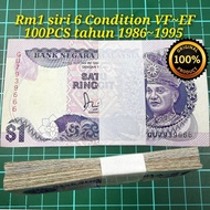A865 rm1 siri 6 duit kertas lama rm1 lama duit rm1 100pcs 1stack barang antik barang lama