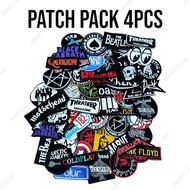 (4 PCS) Iron Embroidery Patch Emblem Embroidery Music Band Punk Rock Hardcore Metal Motor Logo Iron 
