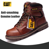 Caterpillar safety shoes Steel toe boots Men Genuine Leather Ankle Boots 2 Style