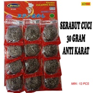 ( 1 LUSIN ) Sabut Kawat Stainless Cuci Piring / Spons Kawat / Sikat Serabut / Merk Besco 40 / 12 Pcs