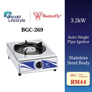 Butterfly STAINLESS STEEL SINGLE GAS STOVE (3.2kW) BGC-269 / Faraday (2.6kW) FD-11B / (2.3kW) FD-12S