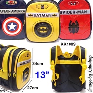 Glossy Kindergarten School Bag 13 "boys Superhero Captain America Spiderman Batman