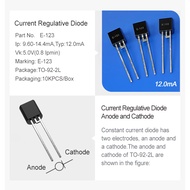 【CRD】5pcs/Pack E-123 IP:12.0mA(9.60~14.4mA) VK:5.0V PACKAGE: TO-92-2L MARK:E-123  In Stock