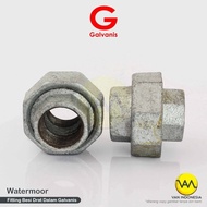 Water Mur Galvanis 3 in Union Female Fitting Pipa Besi
