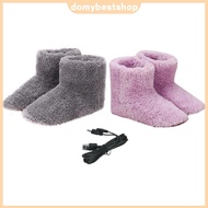 Women Men Warm Plush Shoes Washable USB Heated Shoes Couples Home Shoes for Cold Weather [Domybestsh