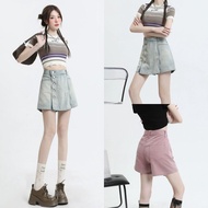 A-Line Denim Skirt Simple Korean Style Short Solid Color 60317