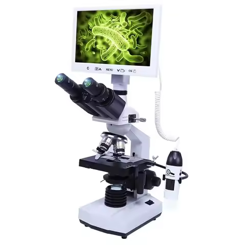 HD 7inch Digital Microscope 40X-1600X Laboratory Biological Microscope USB Professional Electron Mic