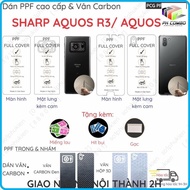 PPF & Sharp Aquos R3 / Sharp Aquos R6 Carbon Texture Sticker for screen, back, full clear edges, gen
