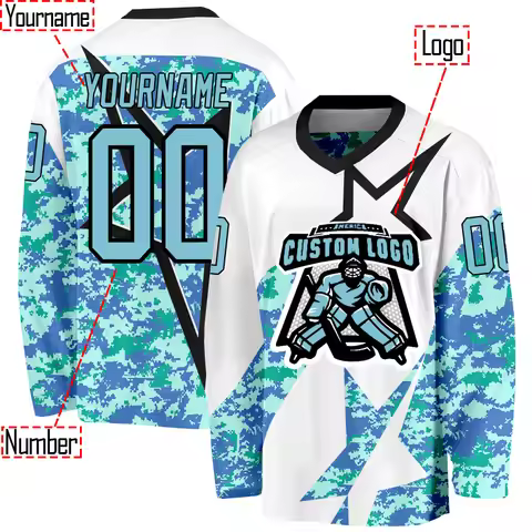 Personalized camouflage stars ice hockey jersey Custom You Name Number Women Men Hockey Jersey Compe
