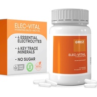 GREZ Elec-Vital Electrolyte Capsules - 4 Essential Electrolytes and 4 Key Trace Minerals - Sugar Fre