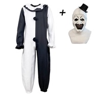 🎉Cosplay🎉 Movie Terrifier 2 Art The Clown Cosplay Costume Jumpsuit Hat Mask Terrifier Art The Clown