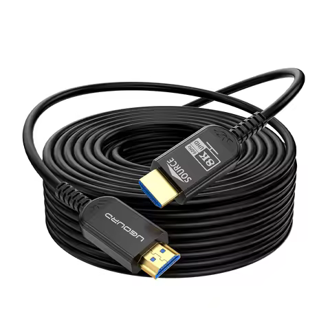 UGOURD Fiber Optic HDMI 2.1 Cable Active Optical AOC HDMI Over Fiber Cord 8K60Hz 4K 120Hz Long Dista