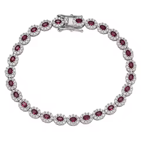 Luxury Solid Platinum PT950 Women's Red Blue Green Moissanite Diamond Bracelet Row Diamond Tennis Br