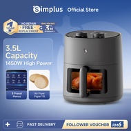 Simplus Air Fryer | 5L Large Capacity | 1450W Power | Digital Screen Control |  8 Preset Menus | Vie
