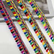 2026New 2.5cm wide tassel lace colorful broomstick tas New Style 2.5cm wide tassel lace colorful Bro