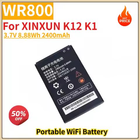 WR800 High Quality Portable WiFi Battery 3.7V 8.88Wh 2400mAh for XINXUN K12 K1 Brand New Replacement