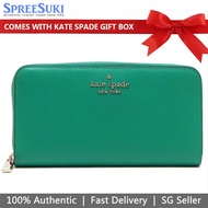 Kate Spade Wallet In Gift Box Long Wallet Large Continental Wallet Saffiano Leather Green # WLR00130