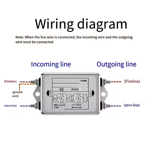 Single-phase bipolar power filter CW4EL2-S 3A/6A/10A/20A/30A circuit purifies EMI anti-jamming bolt-