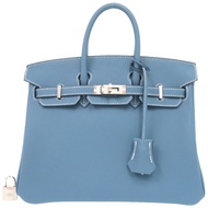 全新未使用愛馬仕 Birkin 25 手袋，Veau Swift 小牛皮，新牛仔藍，銀色五金，G 字印記，0127 [二手] 愛馬仕