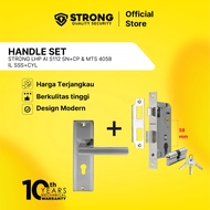 STRONG Handleset Complete Aluminum LHP Home Door Lock Handle AI S2112 SN CP 40x58