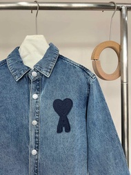 PP02 เสื้อ shirt denim ami de embroidered ผ้ายีนส์ sz SM พร้อมส่ง