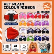 CATTO Pet Plain Colour Ribbon Collar Bowtie Fashion Collar Cat Belt Cat Collar Adjustable Rantai Kuc