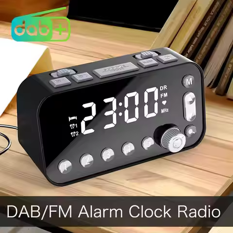 A1 Digital Desktop Radio Alarm Clock Dual USB Charging Port DAB FM Radio with Antenna Programmable S