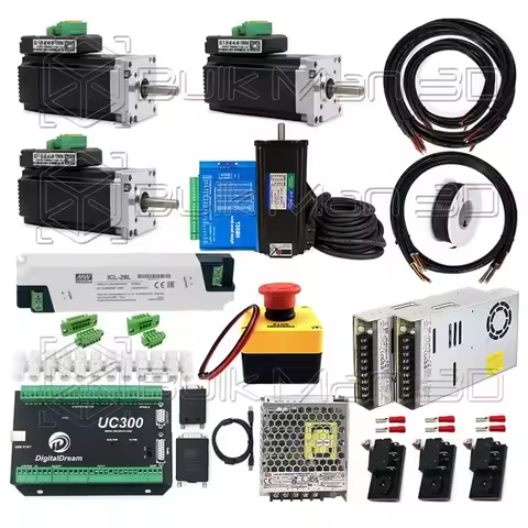 4-Axis USB UC300 Mach3 Controller Kit with IHSV57 180W 3000rpm Servo Motors for OXMAN/ULTIMATE Bee/Q