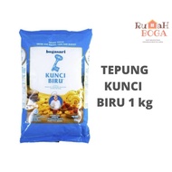 Bogasari BLUE KEY Wheat Flour Packaging 1kg 1 Kg Low Protein for Bread Cake Food
