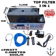 Complete Pump Filter Top Filter Box Aquarium 3 In 1 Rosston SP 1200 Warranty