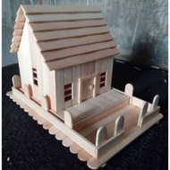 Miniature traditional ice cream stick house Miniature House Doll House Miniature Furniture
