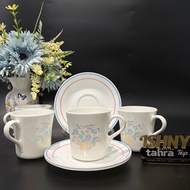 [Used] CORELLE Country Cornflower mug saucer 7pc set