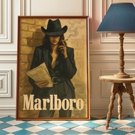 Vintage Cigarette Western Poster Print - Retro Cowgirl Marlboro Print - Vintage Marlboro Art Print -