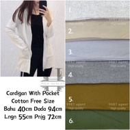 Cardigan Cotton Long Cardigan Muslimah Longsleeve Cardigan Plain Women Outerwear