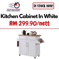 ITORI Vally 2 Door With Castor Kitchen Cabinet In White Solid Table Top / Kitchen storage / Kabinet 