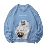 OOTDSUPPLY Crewneck Catstronot Baby Blue | Men's & Women's Sweaters CN030