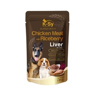 K-Sy อาหารเปียกหมา รสเนื้อไก่ผสมข้าวไรซ์เบอร์รี่ (รสตับ) 130ก. Chicken and Riceberry (Liver Flavor) Wet Dog Food 130g