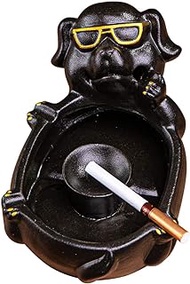 Ceramic ashtray, cartoon cute shape ashtray cigar ashtray coffee table outdoor indoor art decoration best gift (Size : Dog)