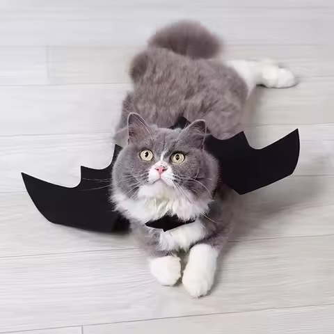 Adjustable & Funny Halloween Pet Costume Accessories Bat Vampire Party Cat and Dog Funny Pet Costume