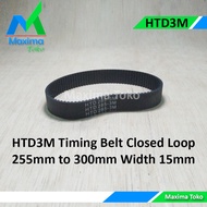HTD3M Timing Belt 255mm 270mm 285mm 300mm teeth 85 90 95 100 L 255 270 285 300 mm Closed loop Width 